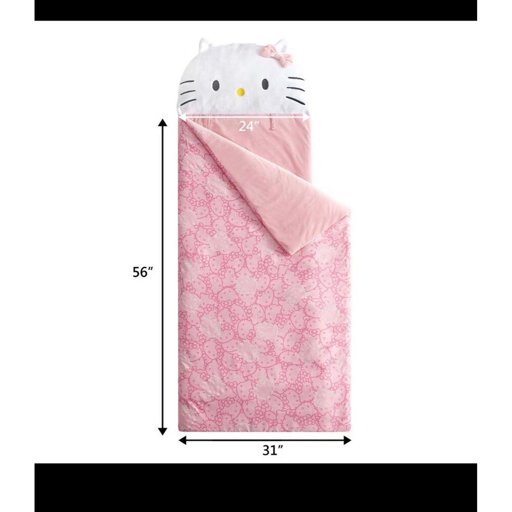 Hello Kitty Kids' Glow in the Dark Sleeping Bag Pink - Picture 2 of 7